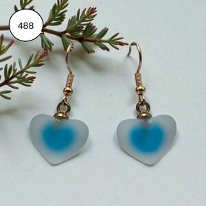 Handmade Frosted Heart-Shaped  Earrings